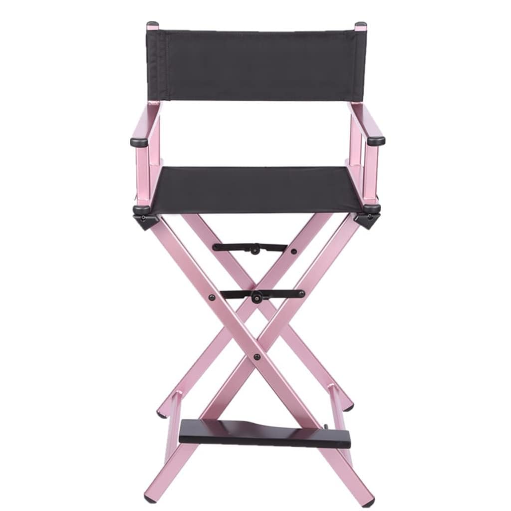 Sedia da trucco pieghevole e portatile, sgabello professionale in alluminio per artisti, leggera, per viaggi e campeggio, elegante rosa