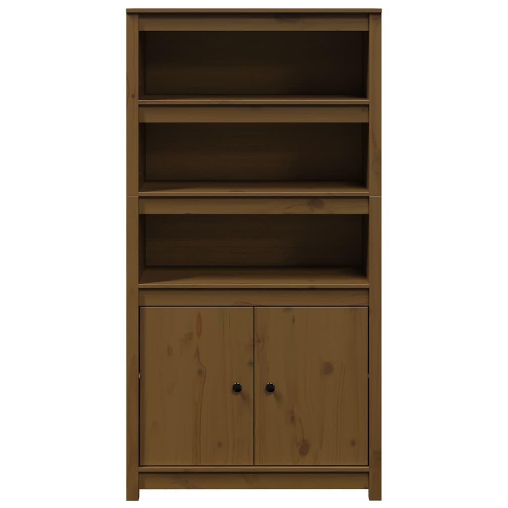 Meuble haut en pin massif marron miel 80 x 35 x 154 cm