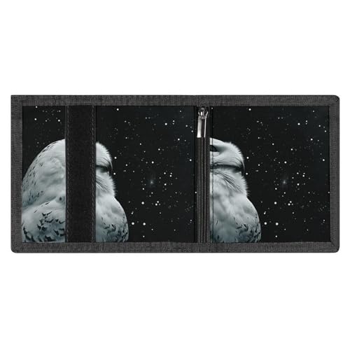 Snowy Owl And Stars Trifold Wallet for Men - Money Clip Slim Wallets with Multiple Card Slots Minimalist Small Front Pocket Wallet for Everyday Carry4