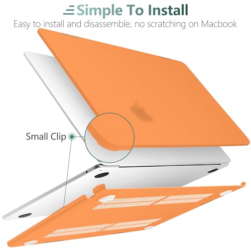 Image of DONGKE Compatible with MacBook Air 13.6 inch Case M4 M3 M2 2025 2024 2023 2022 A3240 A3113 A2681, Plastic Hard Shell & Keyboard Cover for MacBook Air M4 13 inch Case, Matte Cosmic Orange