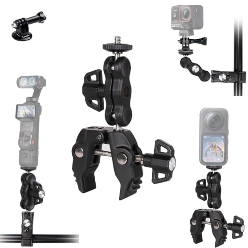 Insta360 X6 X5 X4 X3/Luna/Ace Pro 2/Go 3s Ultra�pX6�N�����v�}�E���g�z���_�[�B | GoPro/DJI Osmo Pocket 4 3/ DJI Action 6 5 4/�f�W�^����჌�t���C�g���j�^�[�p�̃I