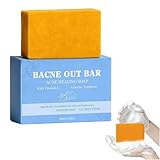 Bacne Out Bar - Acne Healing Soap with Turmeric, Vitamin C & AlphaArbutin,Back & Bodyacne Clearing Soap Bar for Back, Face, Chest, Shoulders for Acne, Dark Spots