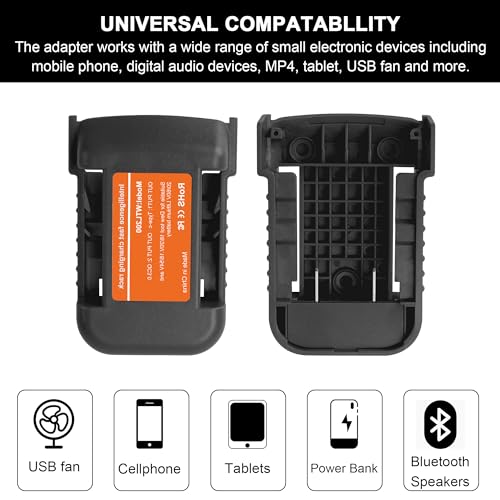Xinriga 2 Packs Black Usb Charger Adapter, Compatible With Dewalt 20V 60V Max Battery thumb #4