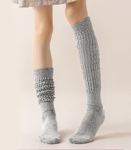 Image of Slouchy Socks for Women Stretchy Knee-High Scrunch Socks Soft Long Slouch Boot Socks