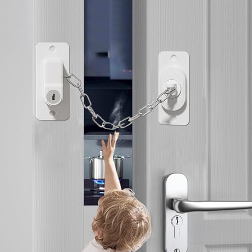 KIZZHISI Cerradura de puerta a prueba de niños (paquete de 2), cerradura pesada para refrigerador, cerraduras de gabinete, cerraduras de ventana y cerraduras infantiles para armarios, fuerte adhesivo