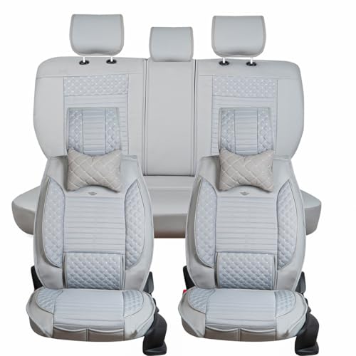 AG STORE Yarı Deri Oto Koltuk Kılıfı Ön/Arka 5'Li Prime Set (Gri) Renault Megane 3 ile uyumlu