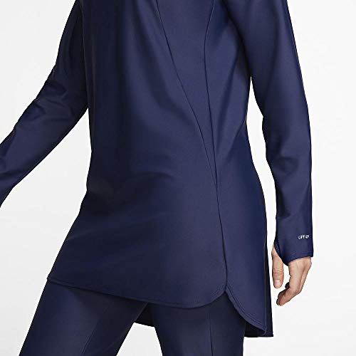 تونيك طويل بأكمام طويلة للنساء من نايكي بلون ميدنايت نايفي ومقاس سمول.