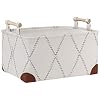 Fabric Storage Basket Bins for Shelves with Wood Handle 157x118x83Canvas Toy Storage Basket for Closet Decorative Floor Storage Basket for Home Office Organizing Linen Closet Organizer