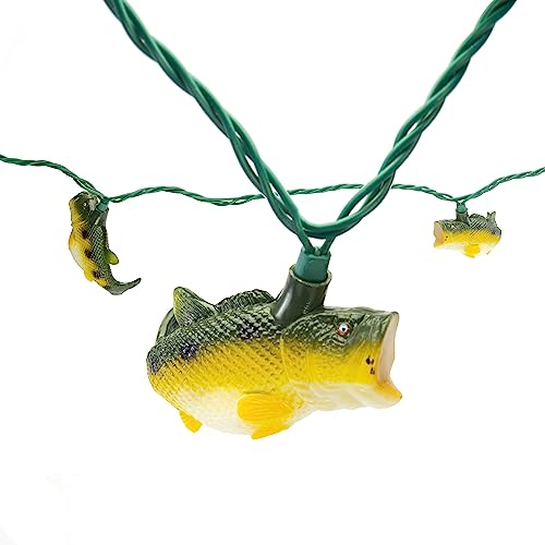 Rivers Edge Products 10-Bulb LED String Lights - Decorative Hanging Fairy Lights with 2 Extra Bulbs - 10-ft Indoor Outdoor Party Home Decor for Bedroom, Patio, Deck, Porch - Bass