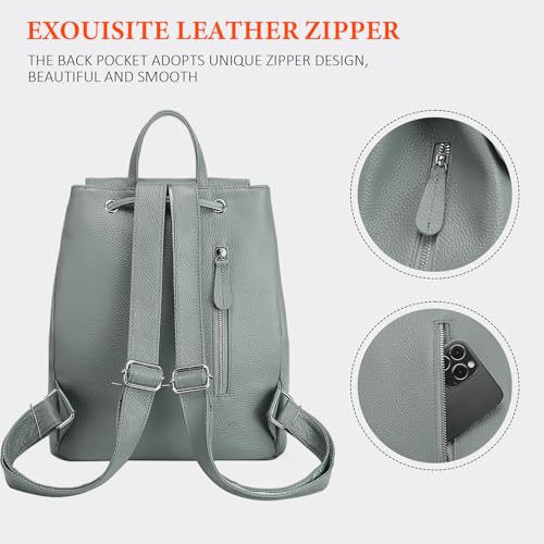 Image of BOYATU Women's Full-Grain Leather Backpack Purse, Minimal Structured Design, Work Commuter & City Travel, Compact Everyday Essentials