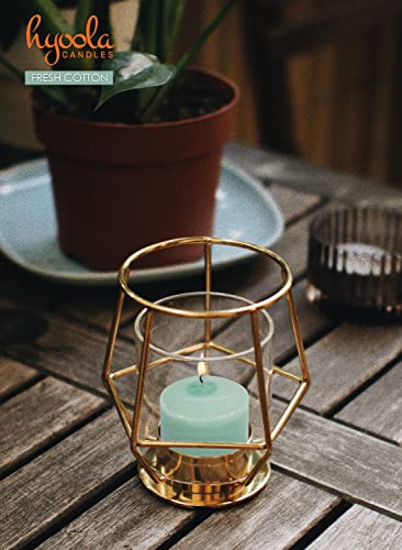 Image of HYOOLA Scented Votive Candles - Fresh Cotton Votive Candles -12 Hour Burn Time - 9 Pack - European Made