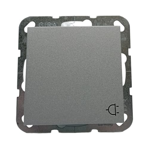  Gira 445426 SCHUKO-Steckdose 16 A 250 V~ mit Klappdeckel System 55, Aluminium