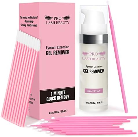 Eyelash Extension Remover, 20ml Lash Remover for Lash Extensions Eyelash Gel Remover Set with Brushes No Irritation Quick Dissolves Less than 60s Removal Eyelash Adhesive Remover No fragrance