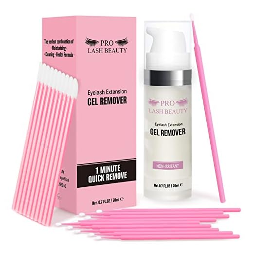 Eyelash Extension Remover, 20ml Lash Remover for Lash Extensions Eyelash Gel Remover Set with Brushes No Irritation Quick Dissolves Less than 60s Eyelash Adhesive Removal No fragrance