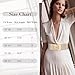 Wide Elastic Belts for Women Dresses Fashion Stretchy Waist Belt with Gold Buckle (Beige)