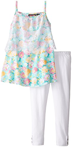 Image of Forever Me Big Girls' Crochet Popover Top and Legging Set