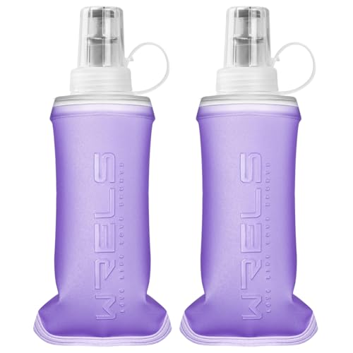 WRELS TPU Odorless Soft Flask Running Bottles BPA Free Collapsible Water Bottle for Running Vest Portable Folding Hydration flask for Traveling Hiking Marathon Cycling(150ml-2 packs) by WRELS - Used condition - CA$18.98