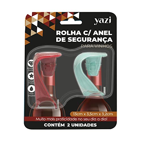 Tuut, Linha Utilidades, Kit com 2 peças de Tampa Para Garrafas de Vinho, Rolha de Silicone com Anel