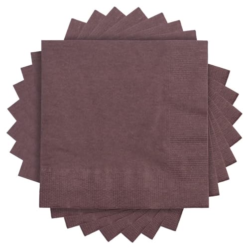 JAM PAPER Small Beverage Napkins - 5 x 5 - Burgundy - 50/Pack