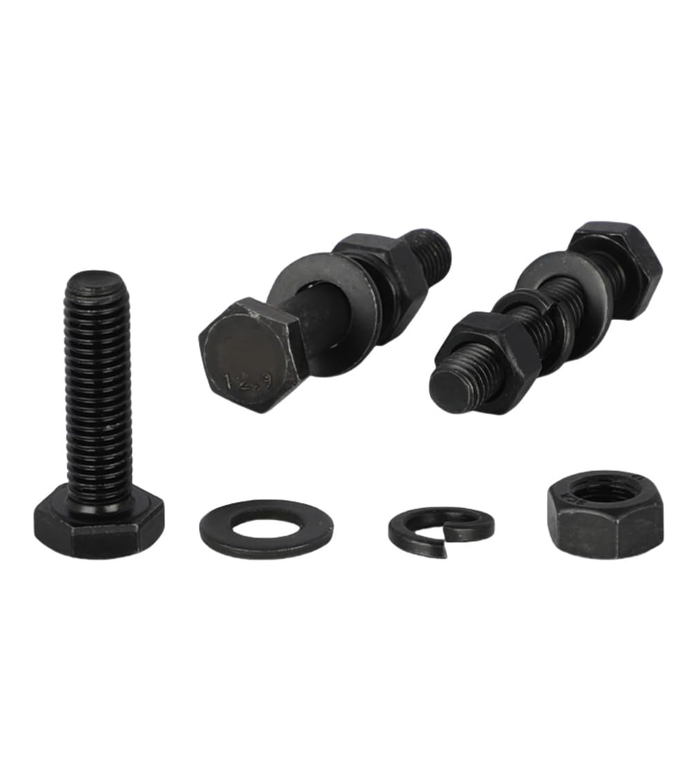 1set M22 X 100 mm Hex Bolt Nut and Washers Assortment Kit,12.9 Heavy Duty Hex Head Metric Nut and Bolt,Flat & Lock Washers Kit