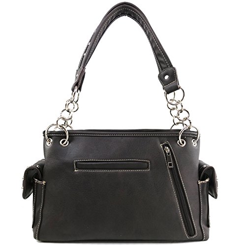 Justin West Turquoise Stone Cross Rhinestone Western Floral Embroidery Handbag4