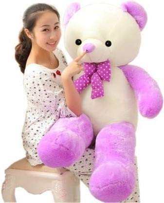 Image of JAI SHREE Purple White Soft Plush Teddy Bear for Kids & Girls | Cute Hugable Stuffed Toy with Bow for Birthday, Anniversary & Valentine's Day(Purple White /60 inch)