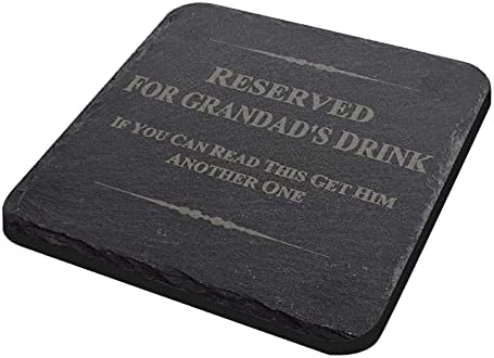 Father's Day Gifts for Dad Stepdad Pops Him|Funny Drinks Coasters Set of 1, 4 or 6|Wooden Cork Backed Non Slip for Cup Pint Glass Bottle Mug|Square 9 cm x 9 cm x 3 mm - Reserved