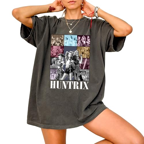 Huntrix T-Shirt, Demon Pop Hunters Movie Graphic Tee, Korean Pop Concert Outfit, Fantasy Animation Film Shirt, Pop Music Idol Inspired Tee for Men Women Fans (T-Shirt)