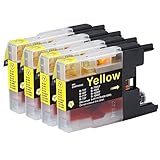 Contenance : 12 ml Go Inks® Lot de 4 Cartouches d\'encre Jaune pour remplacer Brother LC1240Y et LC1220Y compatibles/Non-OEM pour imprimantes Brother DCP et MFC
