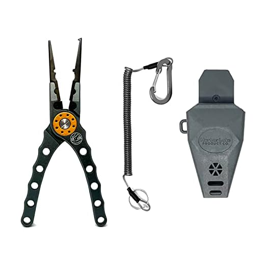 Harbor Lake Aluminum Fishing Pliers, Hook Remover, Saltwater Resistant, Line Cutters, Split Ring Opener, w/Lanyard & Sheath – Fishing Gifts for Men (Graphite)