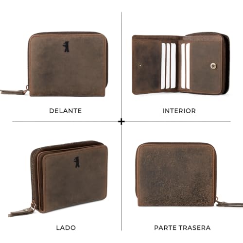 Image of BERLINER BAGS Soft Leather Small Wallet Women Sara, Gift Box, Brown