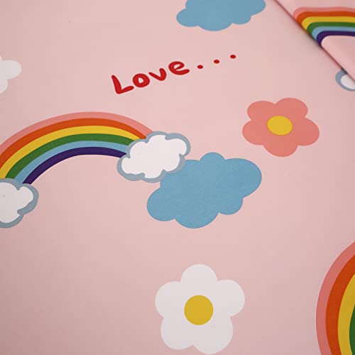 Sdy 4Pcs Rainbow Bedding Sheet Set,Queen Size Cute Pink Unicorn Sheets Set Included 1 Deep Pocket Fitted Sheet+1 Top Flat Sheet+2 Pillowcases For Kids Girls Teens (Rainbow,Queen) #TOP6