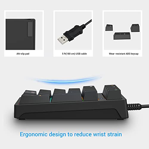 JPHTEK Number Pad, Mechanical USB Wired Numeric Keypad with RGB LED Backlit 21 Key Numpad,Mechanical Numeric Keypad for Laptop Desktop Computer PC Blue Switch by JPHTEK - Image 6