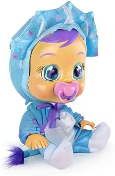 CRY BABIES Fantasy Tina الديناصور الأزرق | دمية الطفل التفاعلية تبكي الدموع الحقيقية مع الدمية