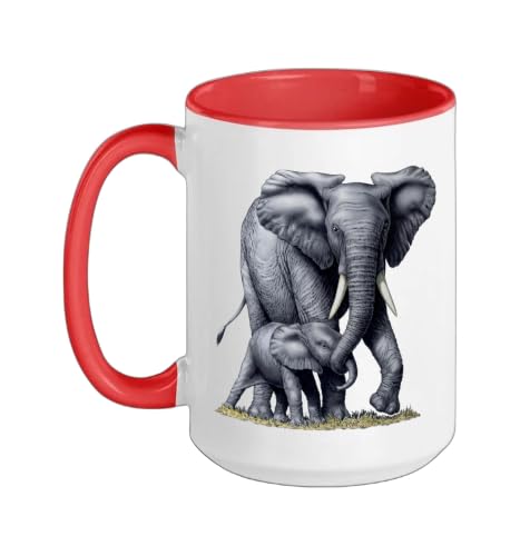 Elephant Anti Poaching Save Elephants Ivory Tusk Poacher Ceramic Mug, Red/White, 15oz