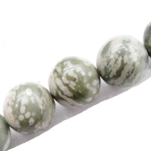 Malahill Gemstone Beads for Jewelry Making, Sold per Bag 5 Strands Inside, Peace Jade 8mm