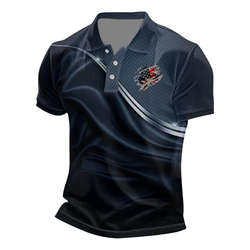 Shirts for Men Casual Fashion Flag Graphic Button Short Sleeve Tshirts Summer Funny Loose Fit Outdoor Streetwear 2025