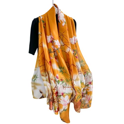 Image of MALINA Women's Polyester Silk Satin Stole Scarf - Soft Lightweight Fashion Wrap, Elegant Floral & Gradient Design, summer stole,Scarf For Women,Premium Stole,Large Size 180x90 cm'