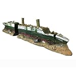 Titanic Schiffswrack Aquarium Dekoration - Versunkenes Schiff Ornament aus Harzmaterial, Umweltfreundlich