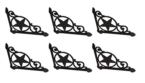 Midwest Craft House - 6 Cast Iron Rustic Star Wall Shelf Corbel Brackets Midwest Craft House - 6 Cast Iron Rustic Star Wall Shelf Corbel Brackets