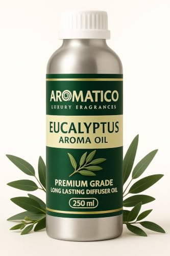 Image of AROMATICO Eucalyptus Diffuser Oil with Strong, Long-Lasting Aroma. Premium Aroma Oil for Homes, Offices & Showrooms. Aromatherapy, Diffusers, Air Purifiers, Vaporizers - 250ML