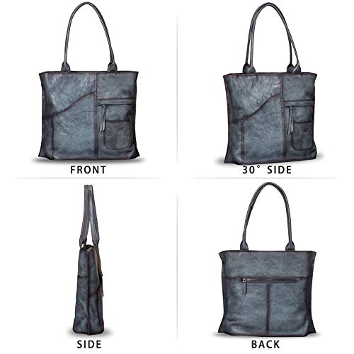 Bolso Tote Vintage de Cuero Genuino para Mujer miniatura 4