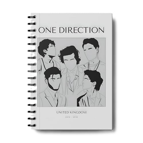 Image of zenithink One Direction Wiro Journal Notebook | 80 gsm Paper With 350GSM Hard Cover | Unruled | Pages - 160 | A5 Size | Wiro Binding | Versatile for School, Home & Office