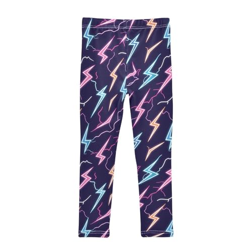 Lightning Bolts Girls' Leggings Toddler Doodles Kids Yoga Pants Dance Active Tights 4T2