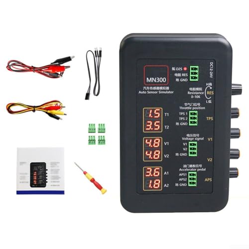 Sumsoctober MN300 Automotive Sensor Signal Simulator for Oxygen Throttle Oil Pressure Sensor Testing 0-5V Voltage Resistance Output Dual Channel TPS Diagnostic Tool
