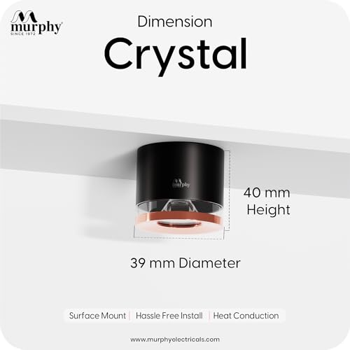 Image of Murphy 3W LED Crystal Surface Mount Light | Warm White | Premium Cylindrical Design | Compact 40mm Height | Efficient Heat Conduction | BIS Approved | 2 Years Warranty | Pack of 2