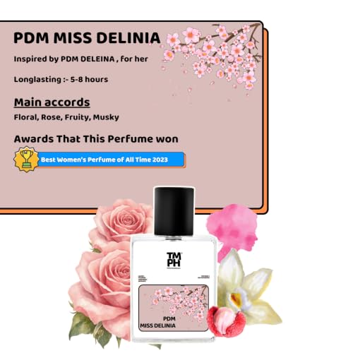 Image of TMPerfumehouse Pdm Miss Delinia EDP for Women | Floral, Fruity & Long Lasting Perfume Spray | Woody, Powdery & Aromatic Fragrance | Luxury Gift for Her | TMPH | 50ml