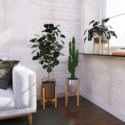 2-Pack Plant Stand, Mid-Century Modern Flower Pot Holder, Adjustable Plant Stand for Multiple Pots, Indoor Space Saving Vertical Plant Shelf, Fits Planter Size of 20-30 CM (Plant Pot NOT Included) by Oberhoffe - Used condition - Image 5