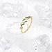 ONBRIG Dainty Rings Open Adjustable Ring Leaf Ring for Women Dainty Stackable Rings for Women (Green)