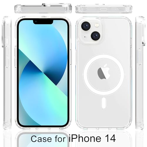 Image of for iPhone 13 /14 Case [Compatible with Magsafe] Translucent Matte Phone Cover, [10 FT Military Grade Drop Protection] Slim Durable Shockproof Protective Bumper (Transparent, iPhone 14)